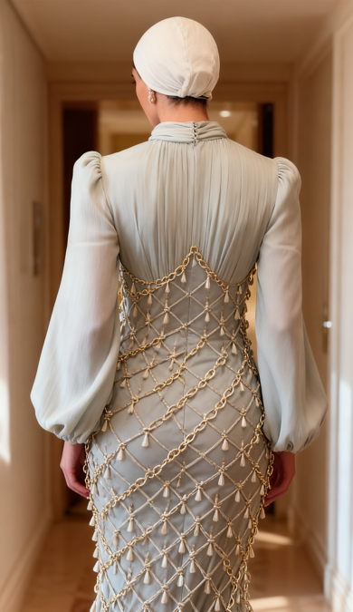 Long Sleeves Ruched Lace Evening Dress