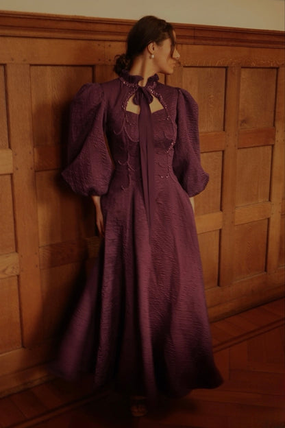 A-Line Empire-Waist Long Sleeves Evening Dress