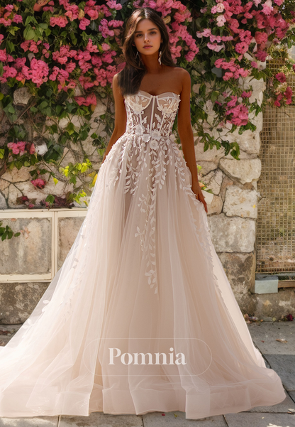 Off-Shoulder Sweetheart Empire-Waist Sleeveless Long Boho Wedding Dress