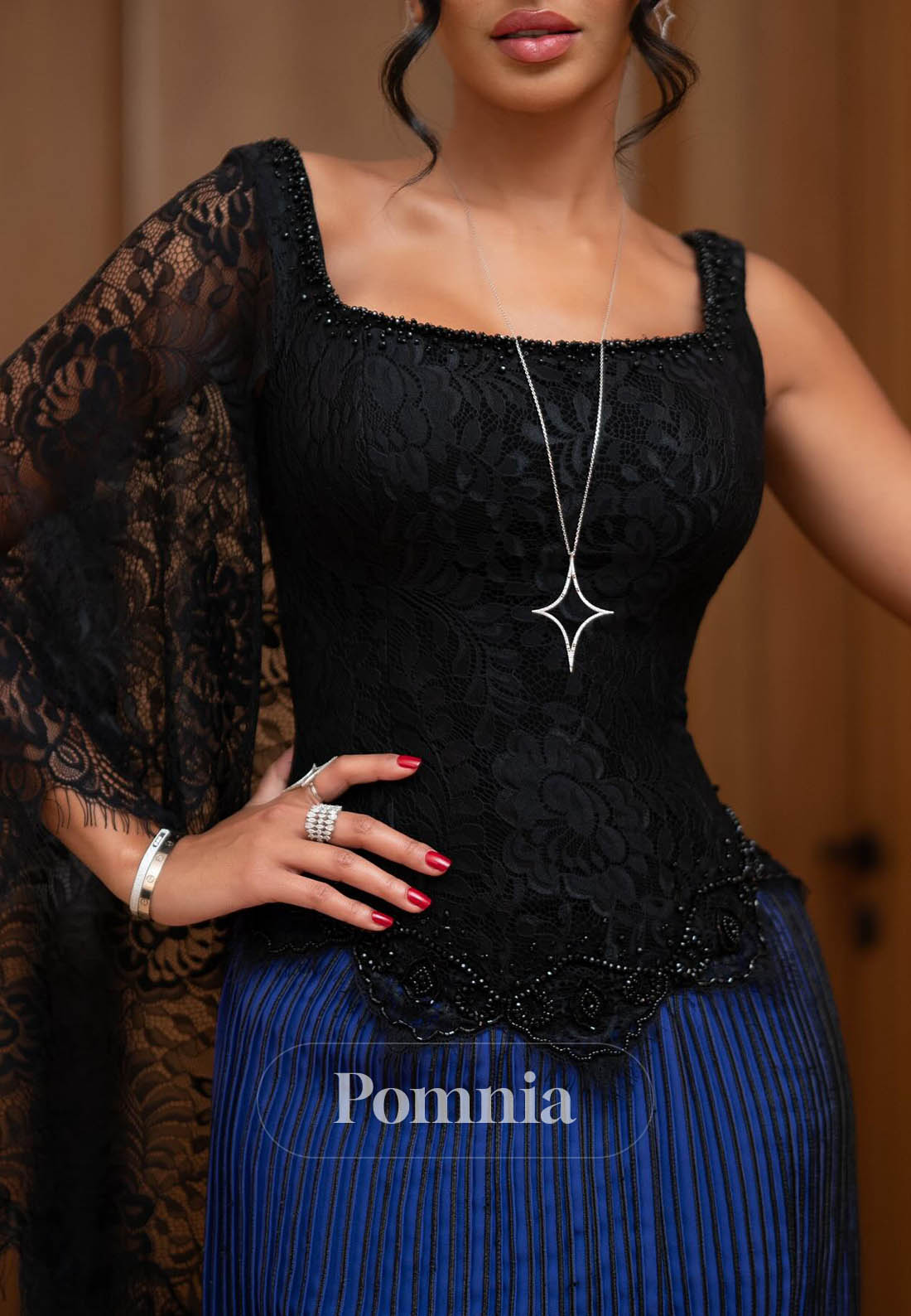 Simple One Shoulder Empire-Waist Evening Dress