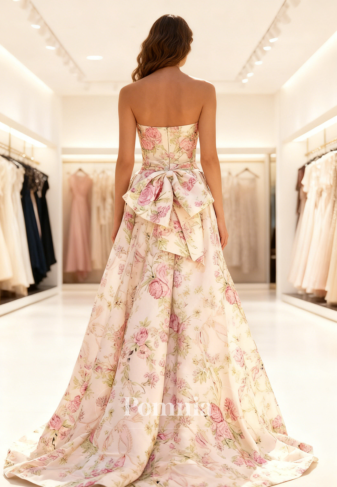 A-Line Sleeveless Strapless Appliques Prom Dress