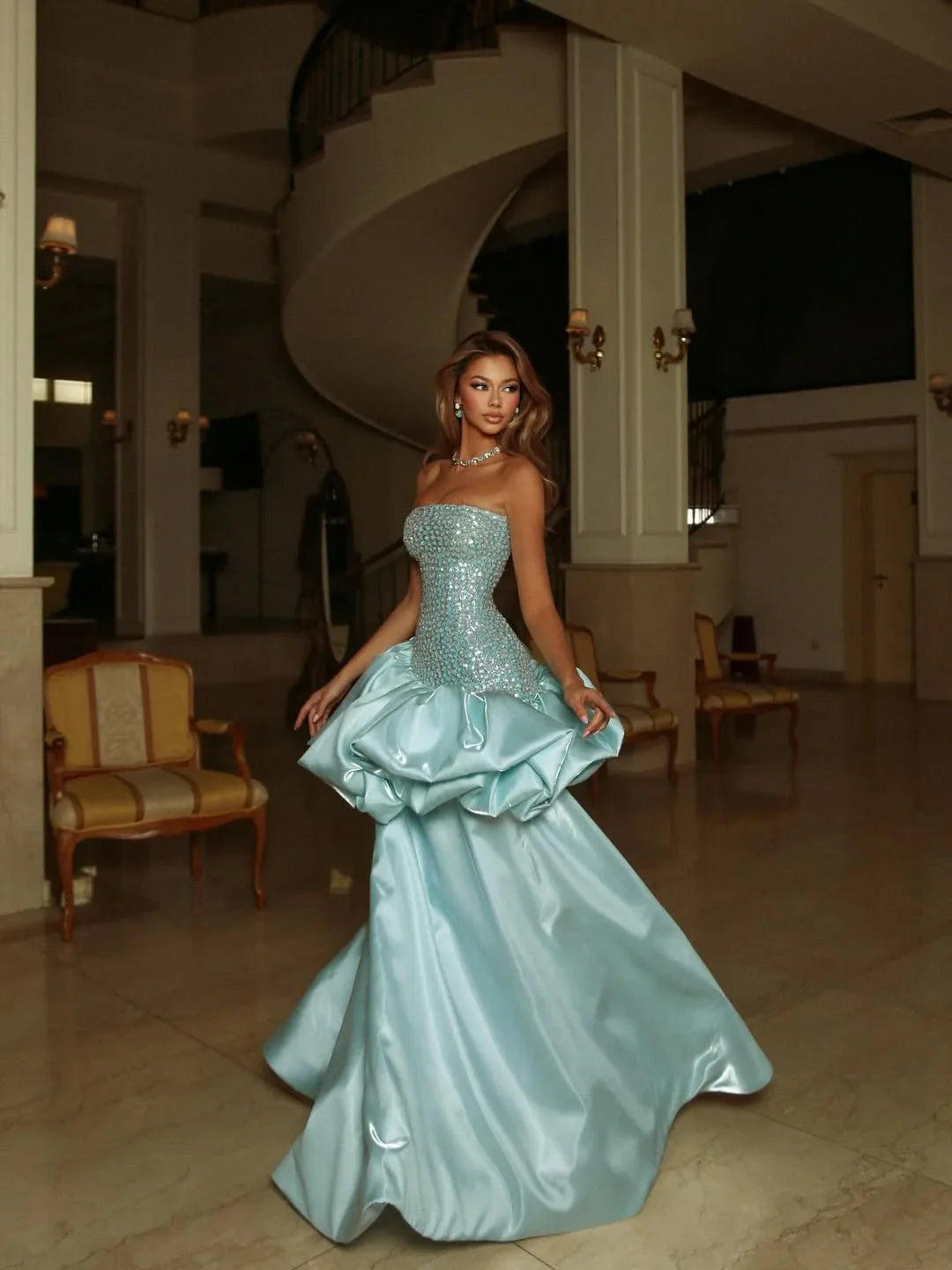 Exquisite Mint Green Straight Across Beaded Sleeveless Floor Length Prom Dress