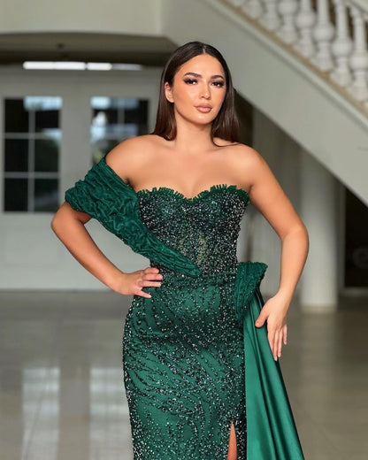 Charming Stain One-Shoulder Long Mermaid Prom Dress