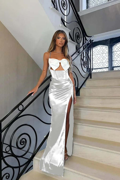 Spaghetti Strap Sleeveless Long Mermaid Prom Dress With Split
