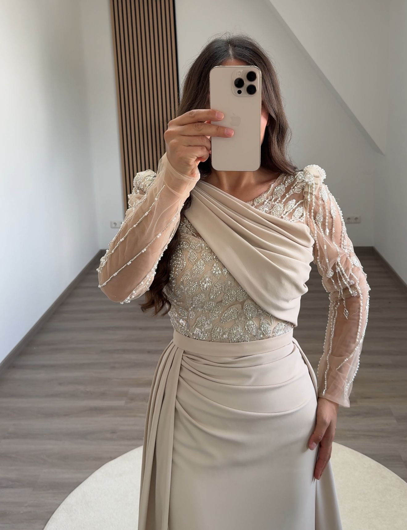 Cap Sleeves Chiffon Evening Dress