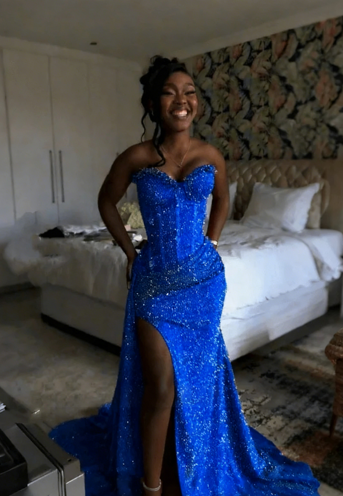 Orange Mermaid Long Prom Dress Evening Party Dresses