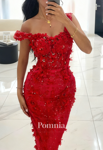 Charming Spaghetti Straps Square Appliques Prom Dress