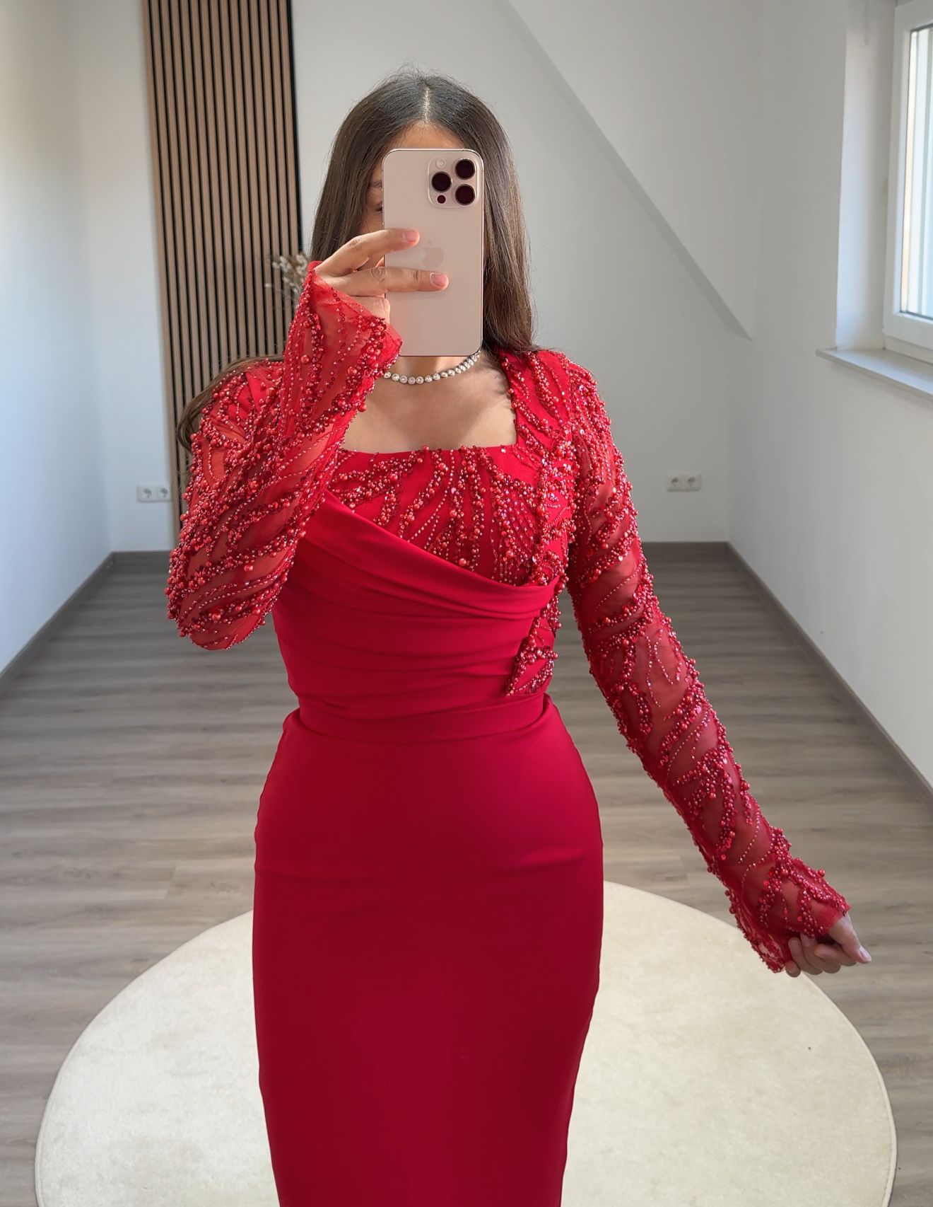 Long Sleeves Off-Shoulder Corset Tulle Evening Dress