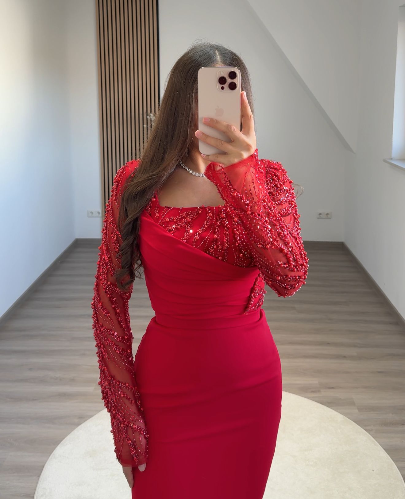 Long Sleeves Off-Shoulder Corset Tulle Evening Dress