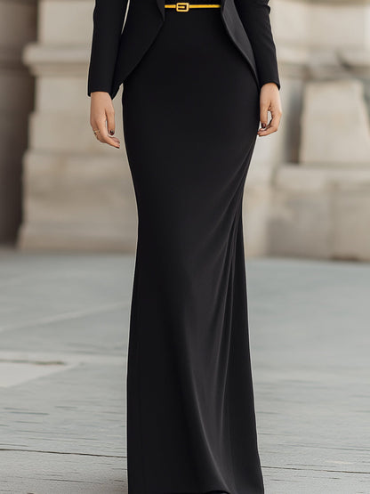 Tailored Blazer And Sleevesless Maxi Dress Set