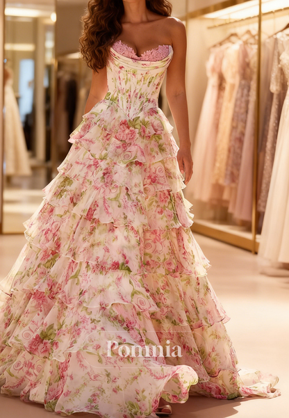 Charming A-Line Sweetheart Sleeveless Ruffles Prom Dress