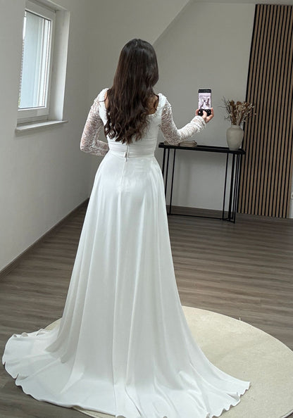 Cape High Neck Ruched Corset Evening Dress