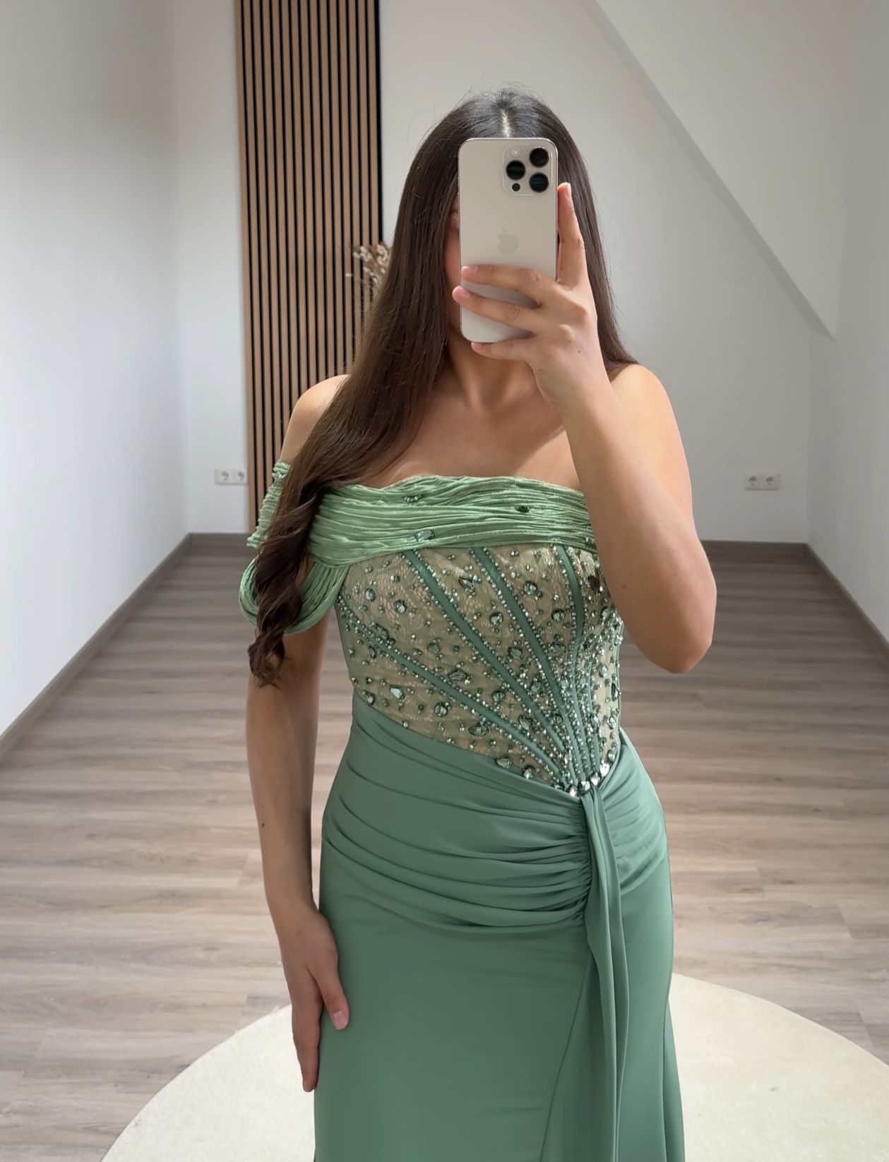 Charming A-Line Spaghetti Straps Square Appliques Evening Dress