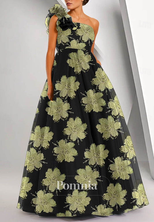 A-Line Floor Length Evening Gown Ball Gown