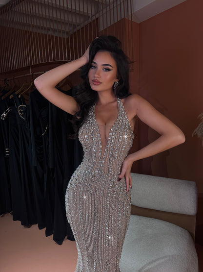 Off The Shoulder Sleeveless Long Mermaid Prom Dress With Pleated