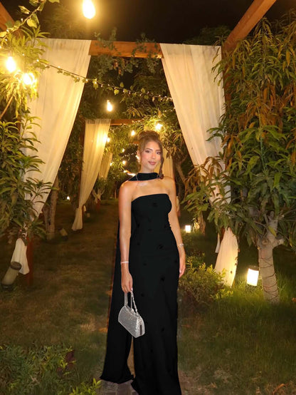 Strapless Sleeveless Long Mermaid Prom Dress With Ruffles