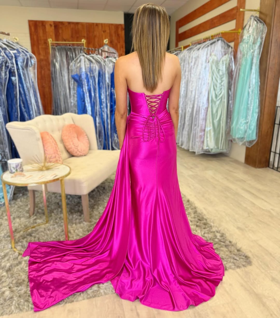 Sweetheart Satin Prom Dresses Mermaid Pleated Evening Gowns