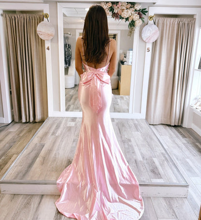 Mermaid Bodycon Sweetheart Satin Beaded Prom Dresses Long