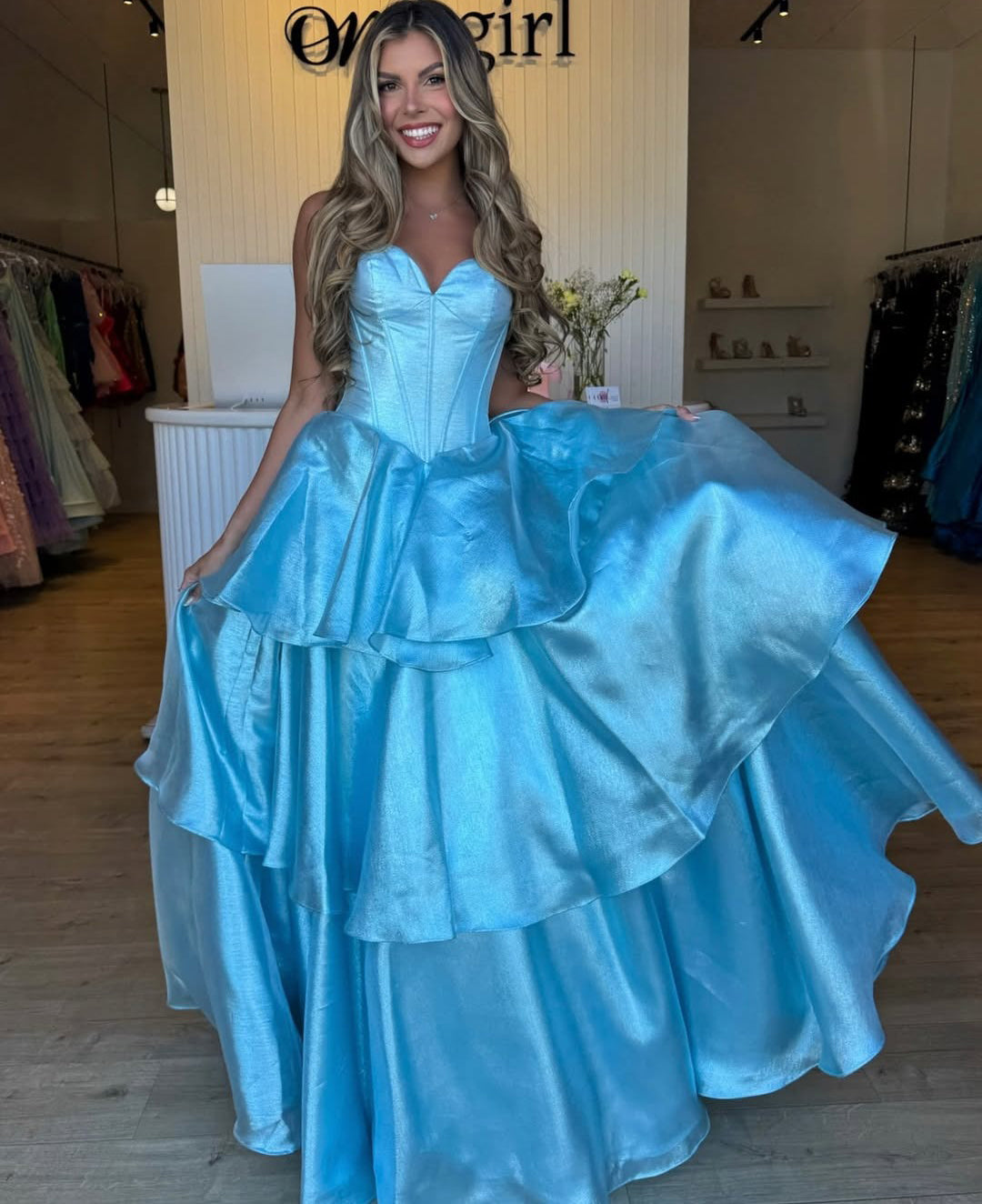 Sweetheart A Line Prom Dresses Sleeveless Corset Plus Size Long Evening Gowns