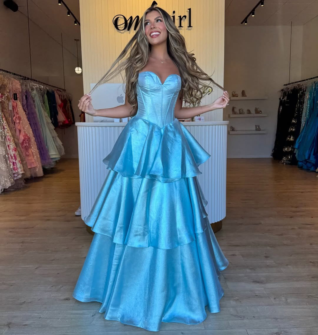 Sweetheart A Line Prom Dresses Sleeveless Corset Plus Size Long Evening Gowns