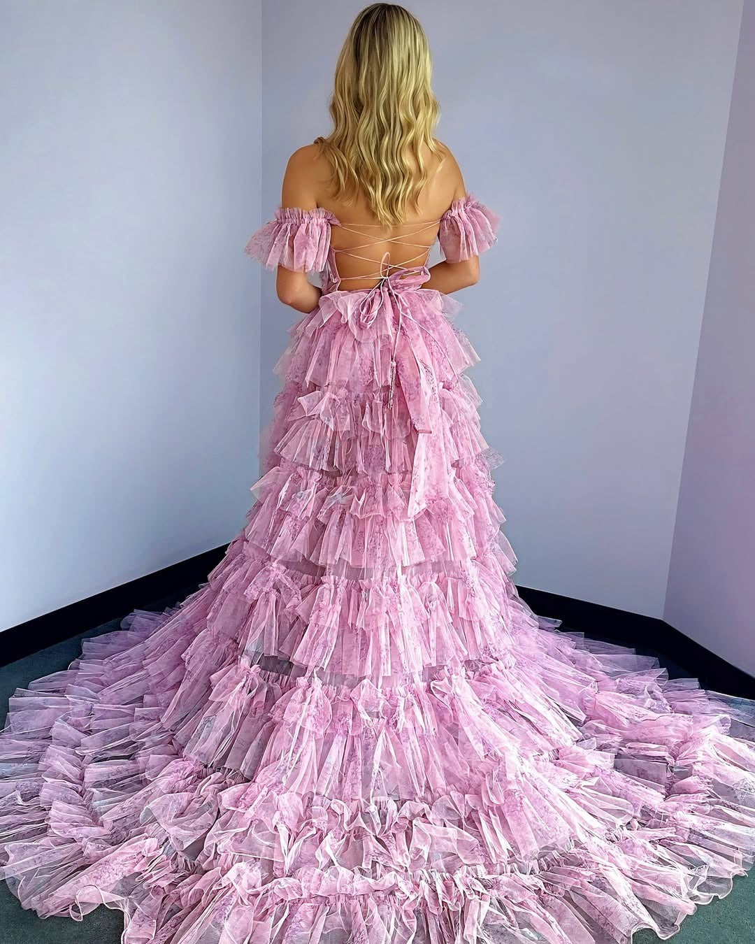 Women's A Line Prom Dresses Long Evening Gowns Corset Floral Party Dresses