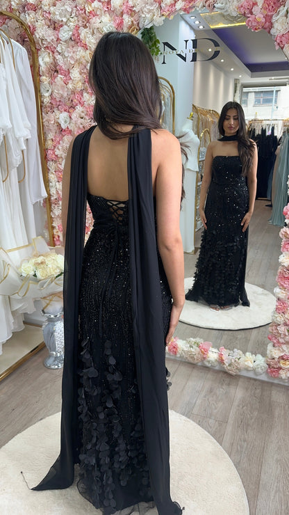 Black Premium Sleeveless Strapless Dress