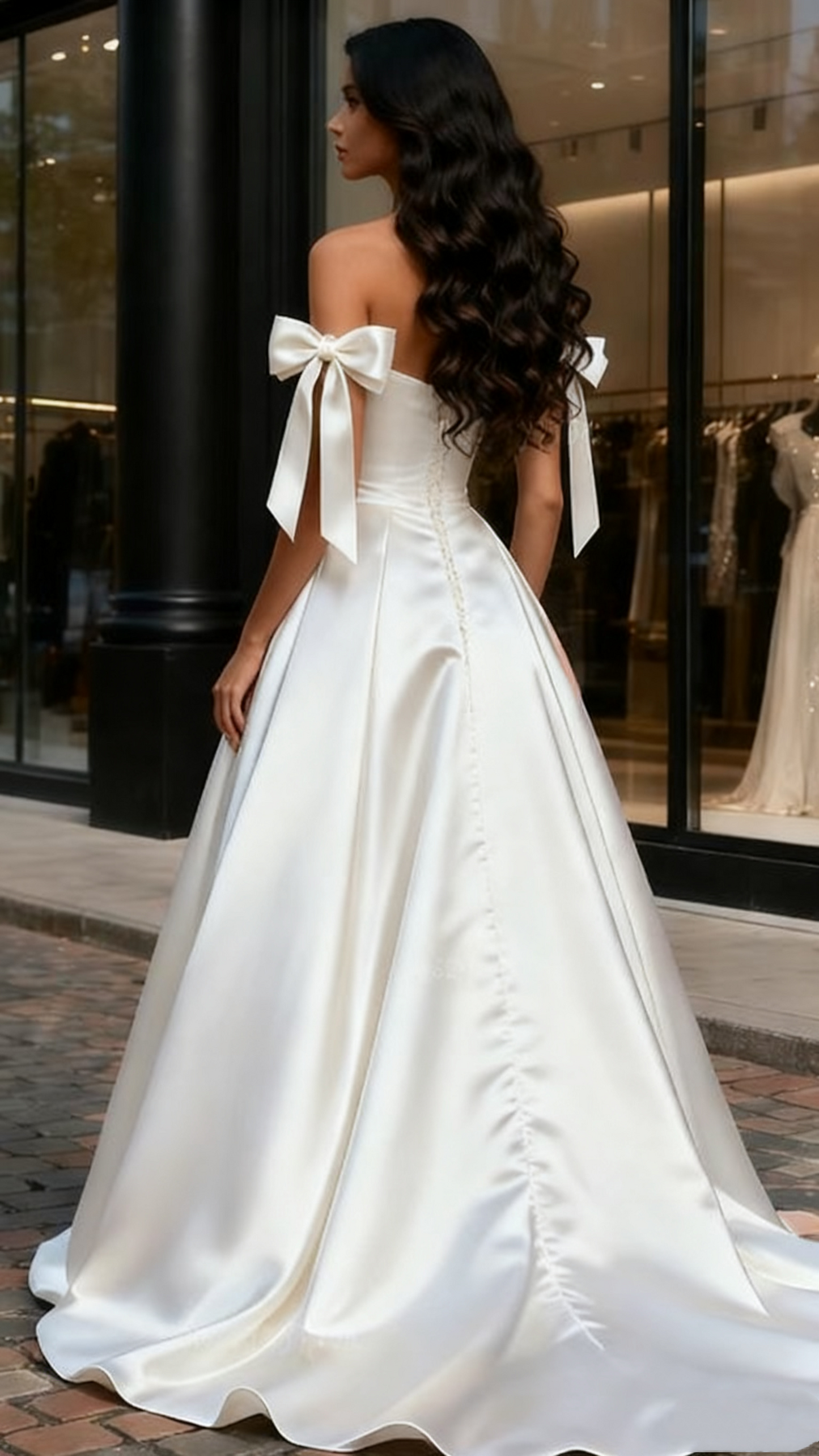 Ruched A Line Satin Off The Shoulder Wedding Dress With Slit