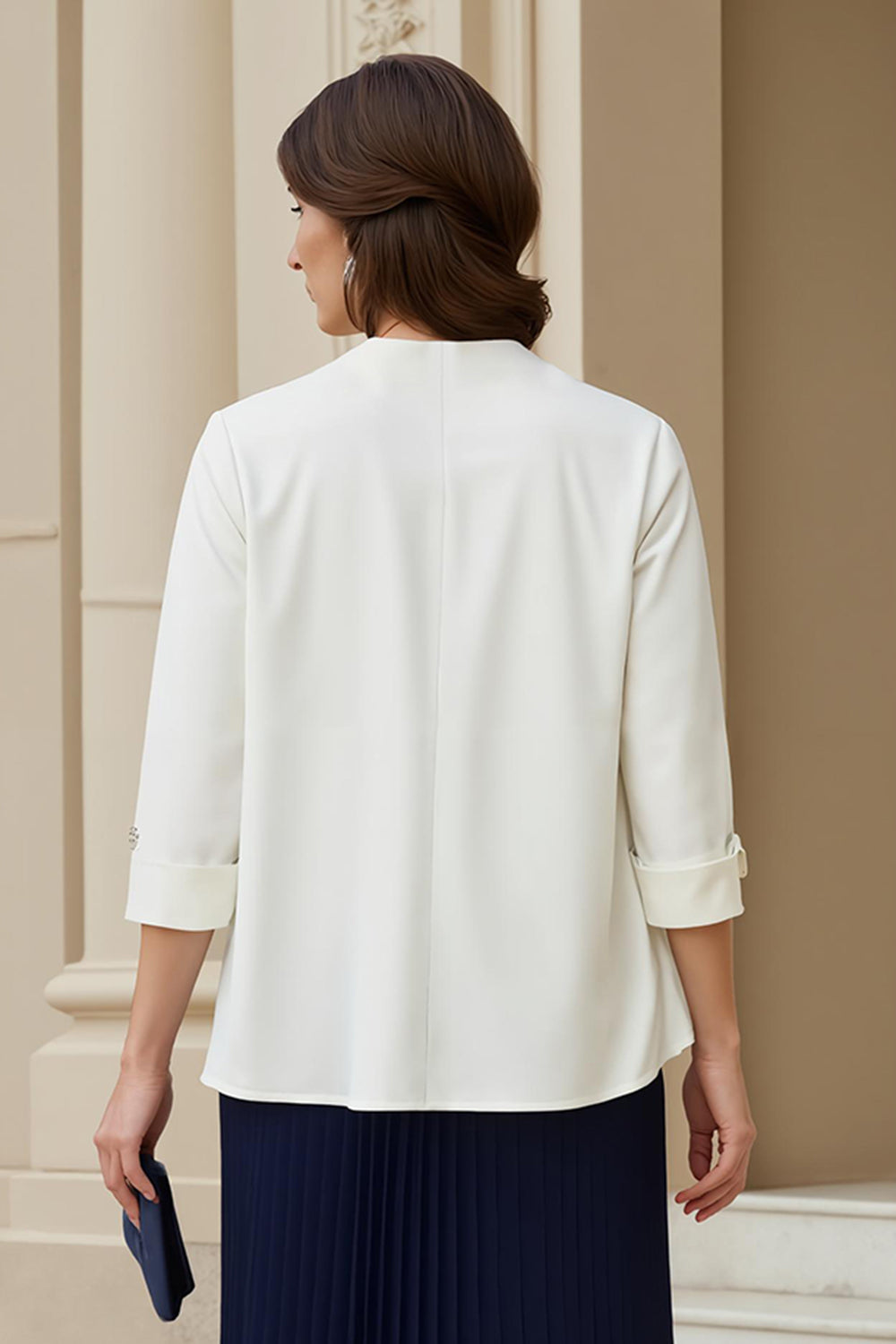 Navy Sweetheart A Line 2 Piece Midi Wedding Guest Dress with Lace