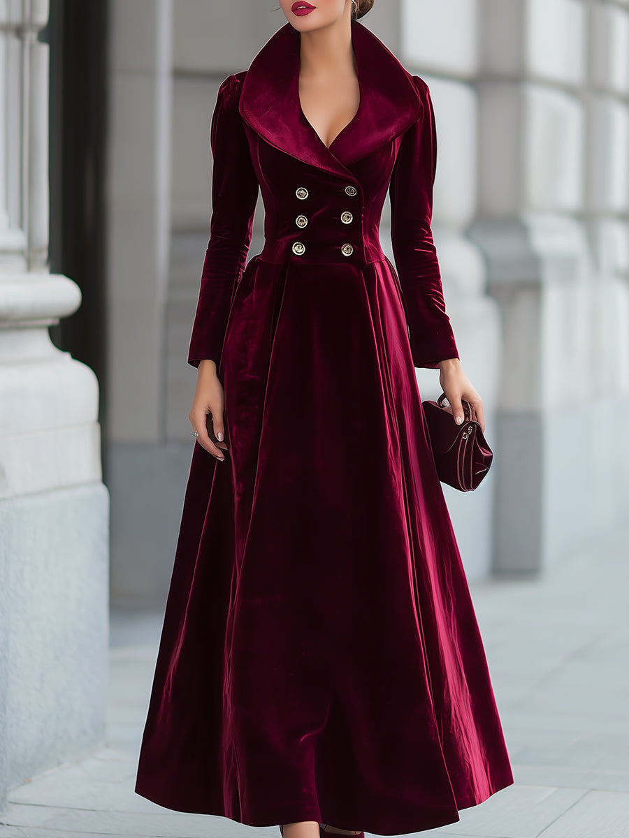 Presents The Luxurious Burgundy Velvet Maxi Dress