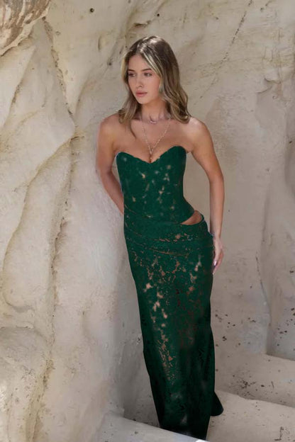 Sweetheart Strapless Sleeveless Long Mermaid Prom Dress With Pleated