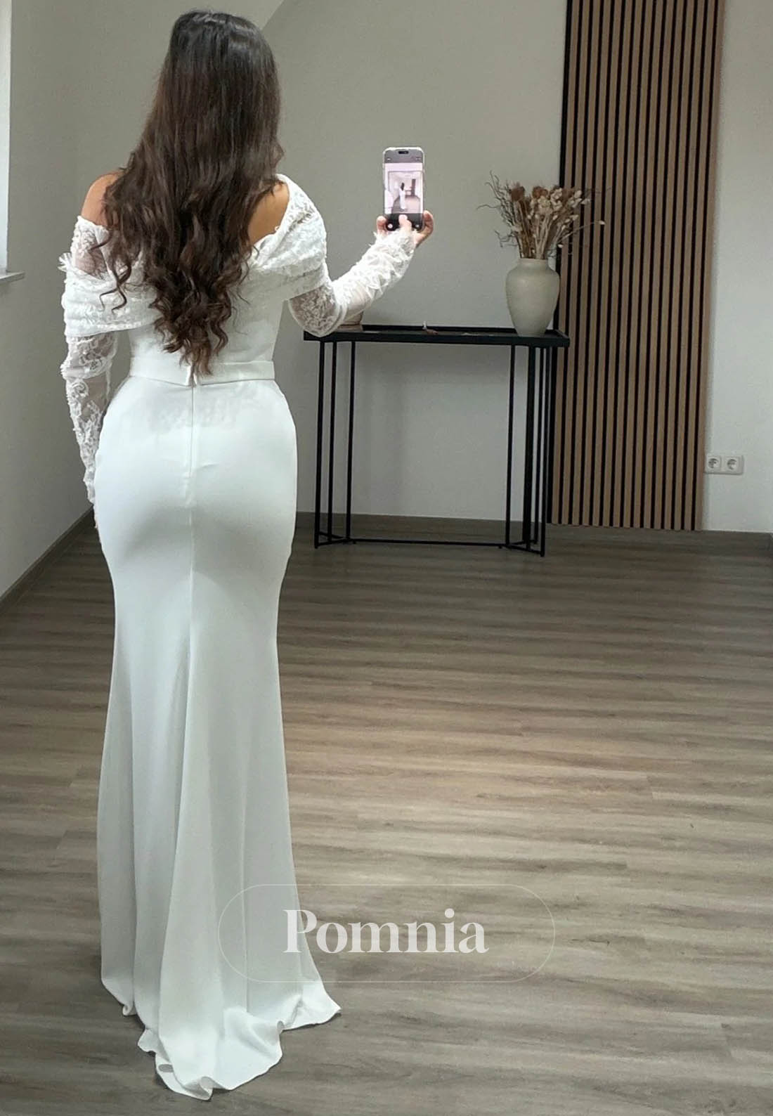 Simple Long Sleeves Scoop Ruched Empire-Waist Evening Dress