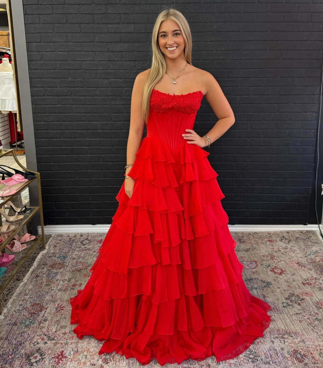 Women's A Line Chiffon Sweetheart Corset Prom Dresses Long