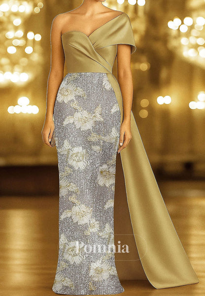 Floor Length Evening Gown Ball Gown with Overskirt