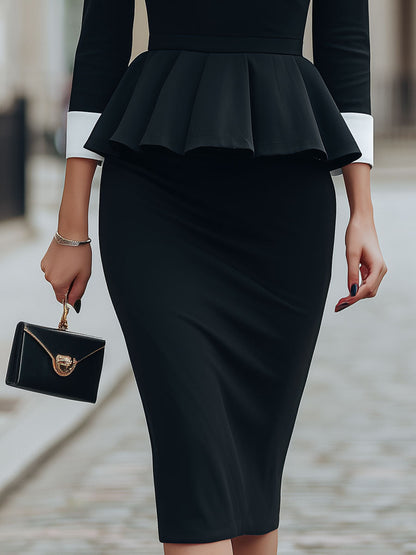 Black And White Peplum Sheath Dress: Timeless Elegance With Modern Sophistication