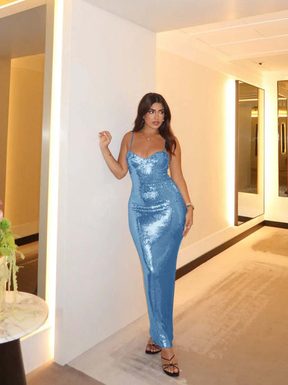 Spaghetti Strap Sleeveless Long Mermaid Prom Dress With Pleated