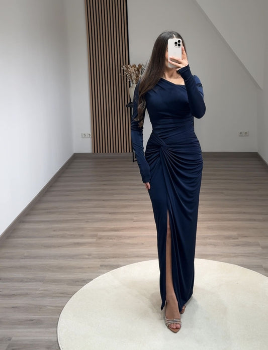 Charming A-Line Long Sleeves Scoop Lace Prom Dress