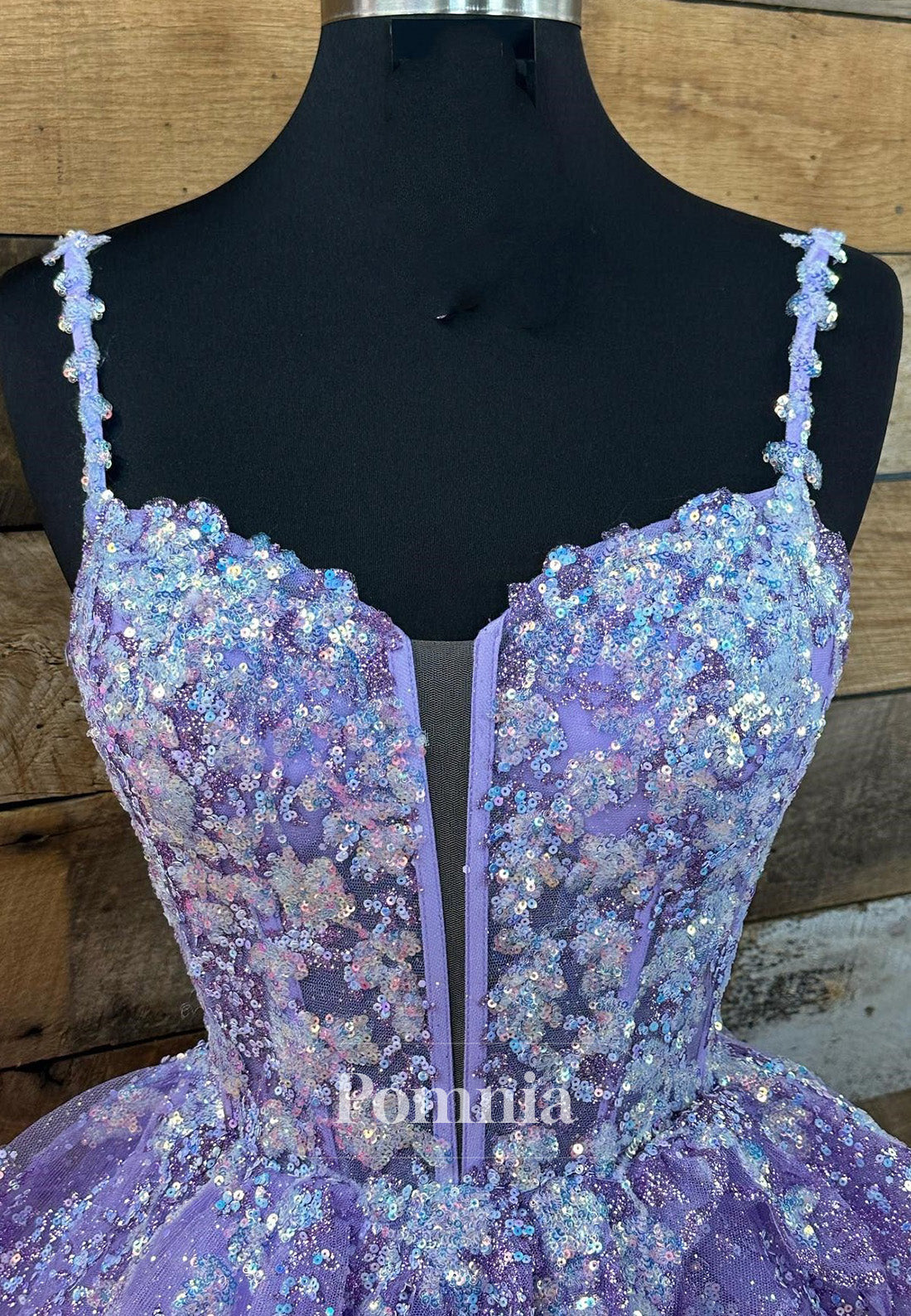 Charming A-Line Tulle Sequin Lace-Up Tiered Short Homecoming Dress