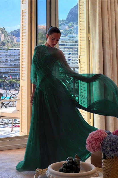 Strapless Sleeveless Long A Line Prom Dress With Pleated Tulle