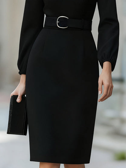 Minimalist Black Dress For Business & Evening Wear