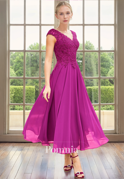 A-Line Empire-Waist Sleeveelss Pleated Chiffon Long Mother of Bride Dress