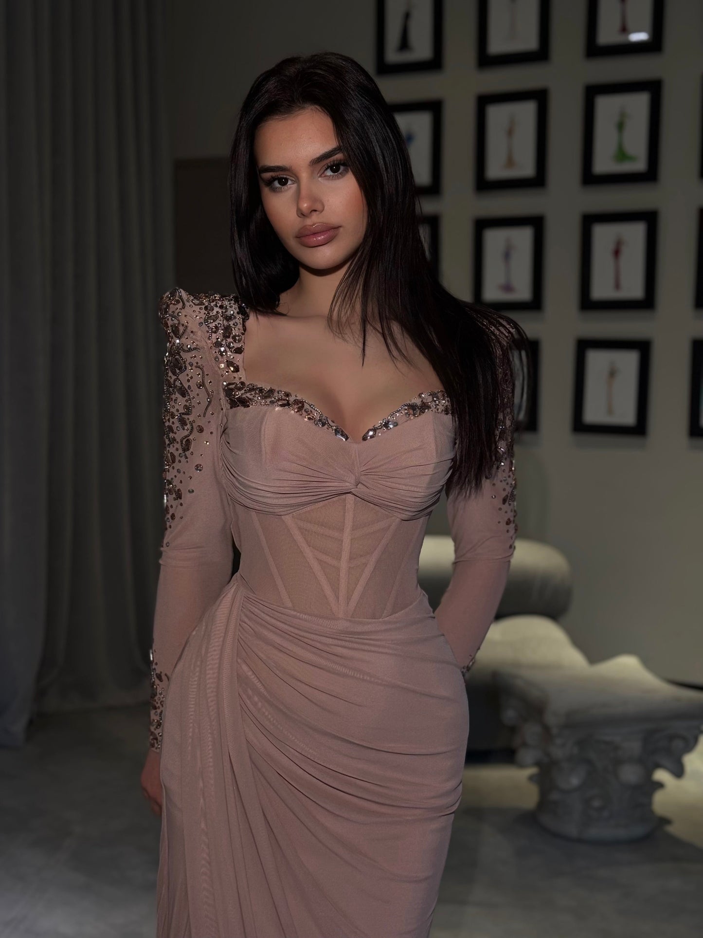 Long Sleeve with Embellished Shoulders