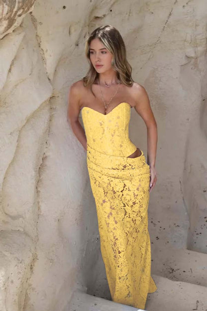 Sweetheart Strapless Sleeveless Long Mermaid Prom Dress With Pleated