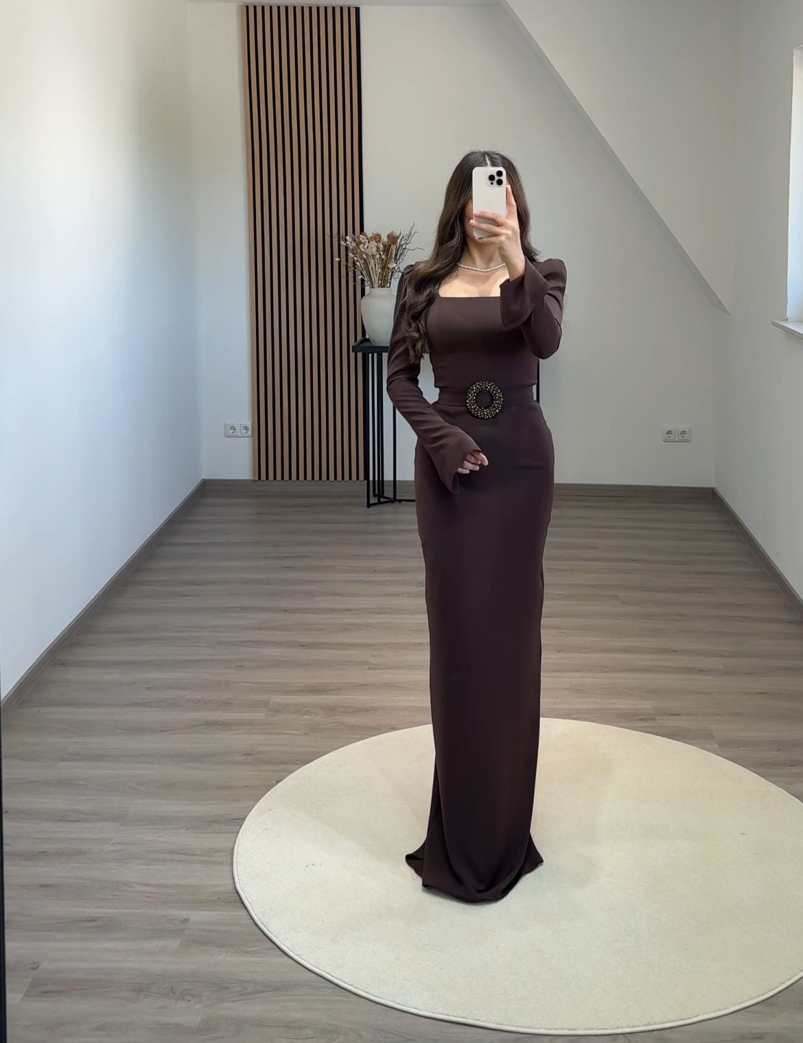 Elegant Long Sleeves Scoop Backless Evening Dress