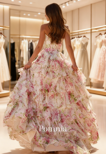 Charming A-Line Sweetheart Sleeveless Ruffles Prom Dress