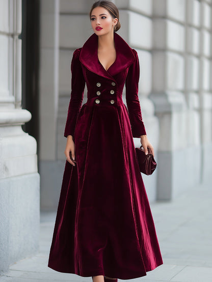 Presents The Luxurious Burgundy Velvet Maxi Dress