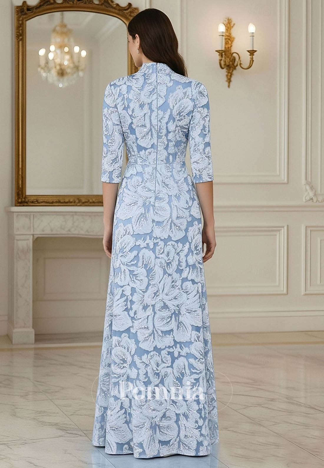 A-Line Floor Length Evening Gown Ball Gown Formal Dress Elegant