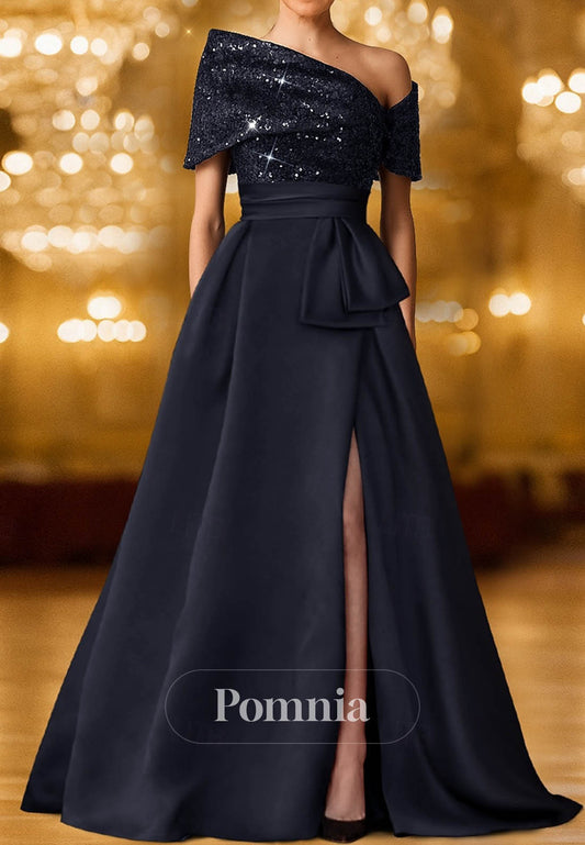 A-Line Floor Length Evening Gown Ball Gown Formal Dress