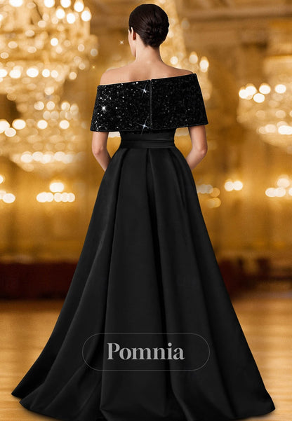 A-Line Floor Length Evening Gown Ball Gown Formal Dress