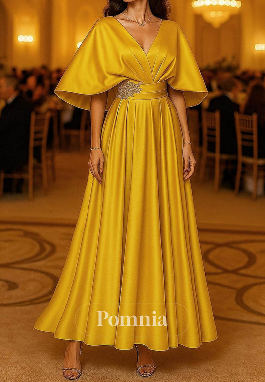 A-Line Floor Length Evening Gown Ball Gown