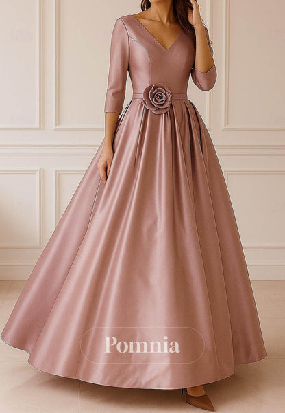 A-Line Floor Length Evening Gown Ball Gown Formal Dress